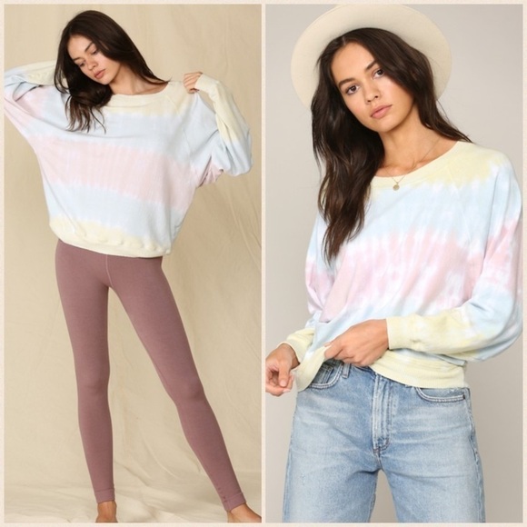Last 2!! Limeade French Terry Tie Dye Raglan - Picture 4 of 13